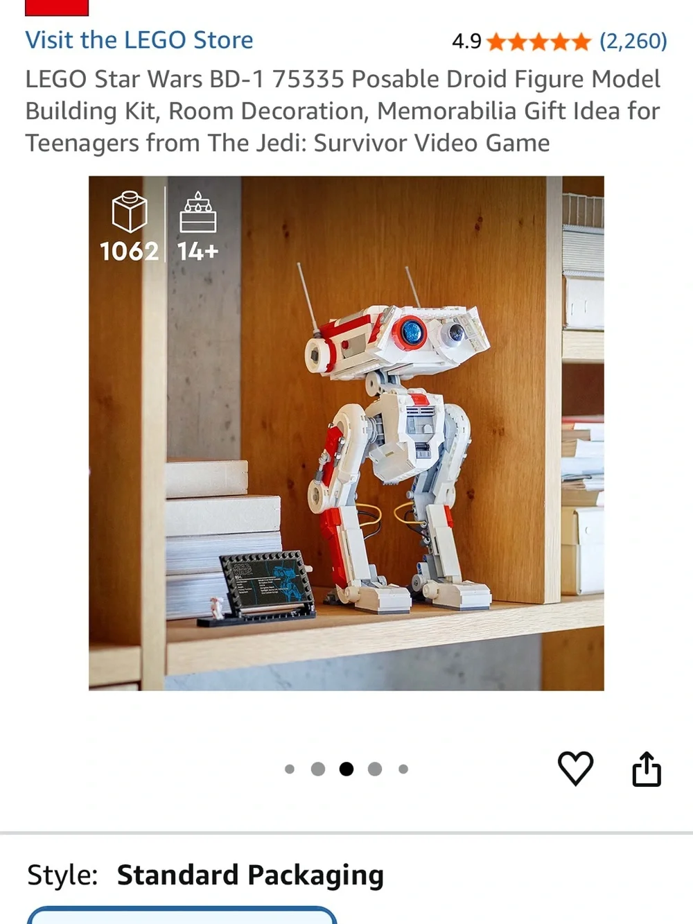 LEGO Star Wars BD-1 75335 Posable Droid Figure Model Building Kit